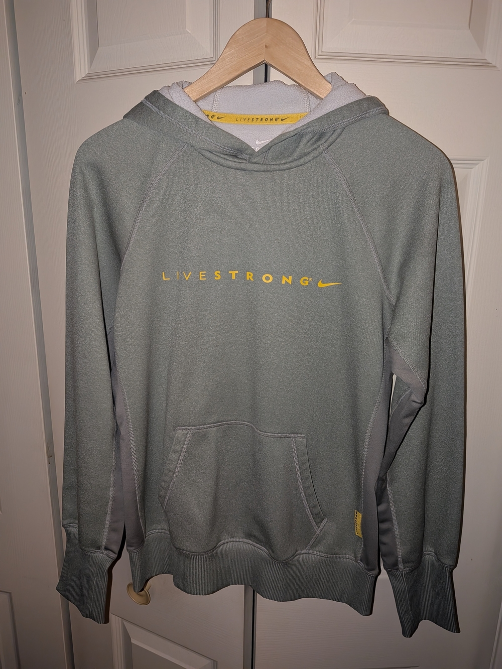Nike Livestrong Heather Gray Hoodie with Yellow Logo